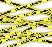 Banderole caution