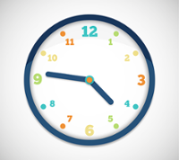 Horloge avec chiffres de couleur