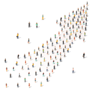 Forme flêche avec personnages