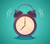 Horloge sur fond vert